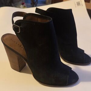 Lucky Brand Black Women's Peep Toe Booties/ Mule Lisza